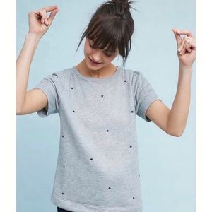 Anthropologie t.la embroidered star sweatshirt tee